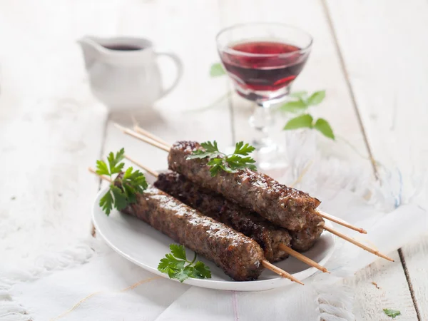 Carne picada kebab — Fotografia de Stock