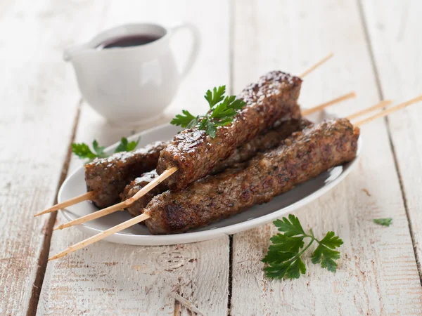 Malet kött kebab — Stockfoto