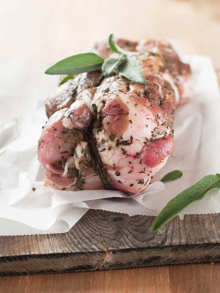 Fresh stuffed meat roll — Stock Photo, Image