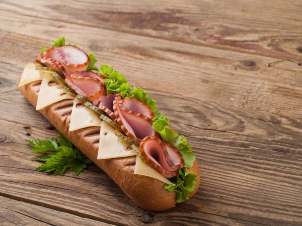 Schinken-U-Boot-Sandwich — Stockfoto