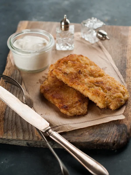Chicken or pork schnitze — Stock Photo, Image