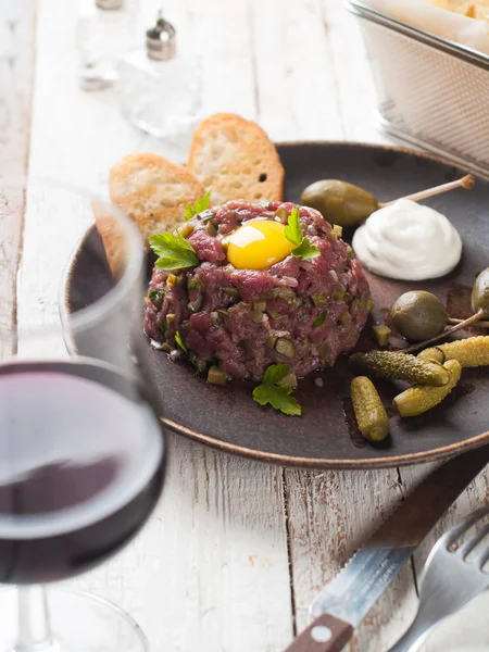 Tartare de carne fresca — Fotografia de Stock