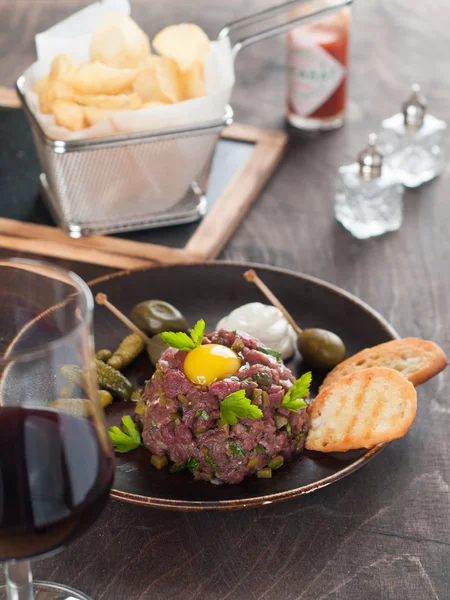 Tartare de carne fresca — Fotografia de Stock