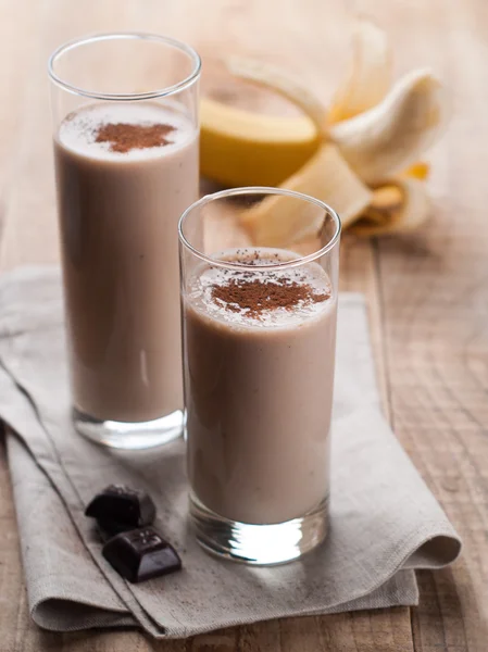 Chocolate and banana smoothie — Stock Photo, Image