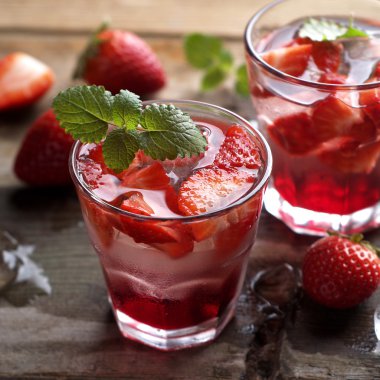 Summer strawberry drink clipart