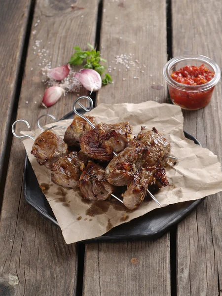 Mięso z grilla (kebab) — Zdjęcie stockowe