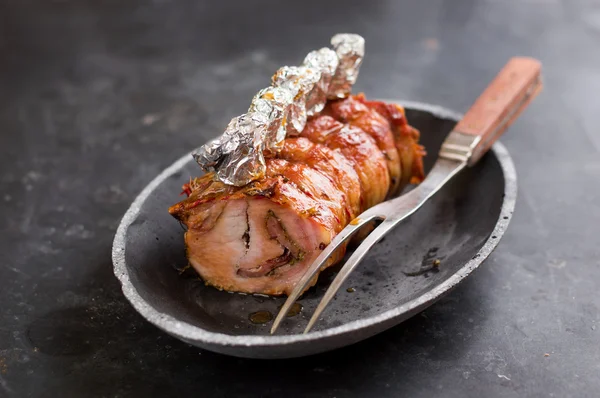 Gefülltes Schweinefleisch Roulette — Stockfoto