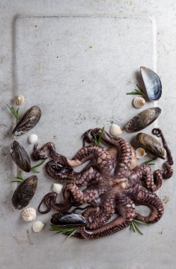 Deniz ürünleri ile gıda arka plan