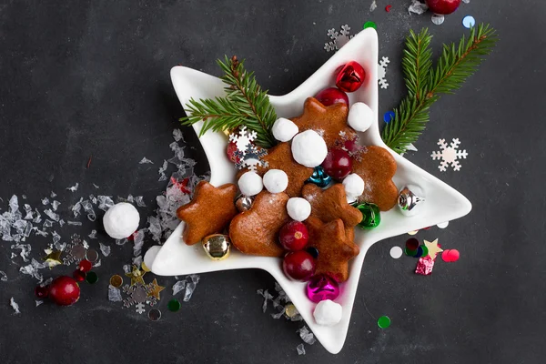 Gingerbread çerezleri ve şeker — Stok fotoğraf