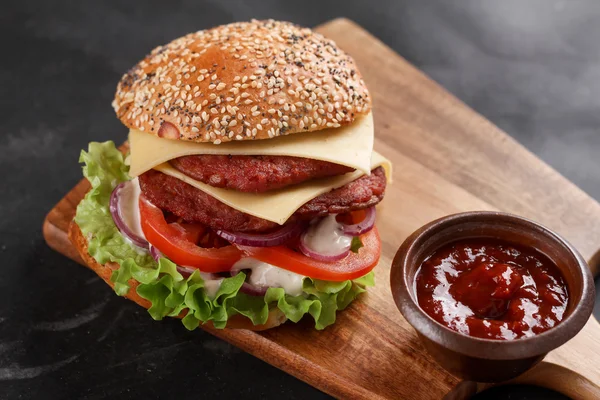 Fresh burger with cheese — Stock Photo, Image