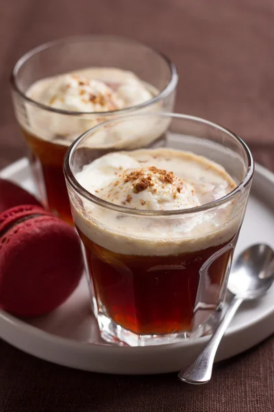 Affogato kahve dondurma ile — Stok fotoğraf