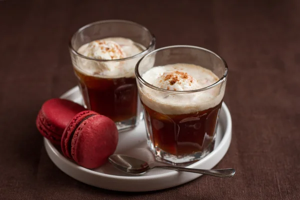 Affogato koffie met ijs — Stockfoto