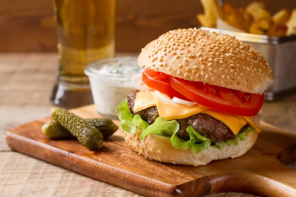 Verse Hamburger close-up — Stockfoto