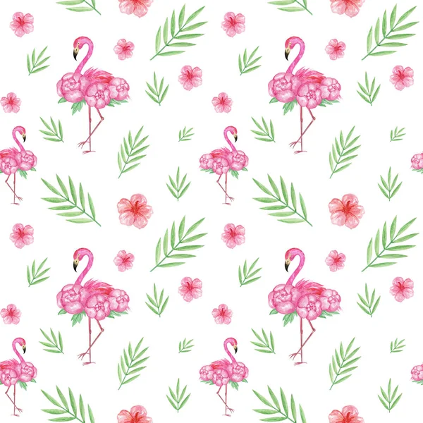 Patrón Sin Costura Flamingo Acuarela Papel Digital Flamingo Fondo Flamencos —  Fotos de Stock