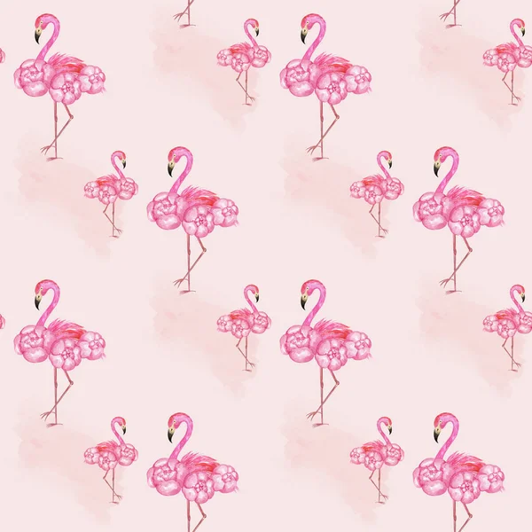 Patrón Sin Costura Flamingo Acuarela Papel Digital Flamingo Fondo Flamingos —  Fotos de Stock