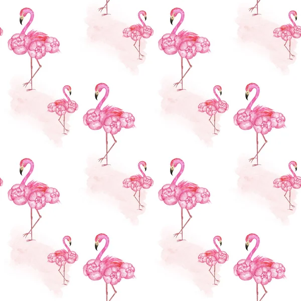 Patrón Sin Costura Flamingo Acuarela Papel Digital Flamingo Fondo Flamingos —  Fotos de Stock