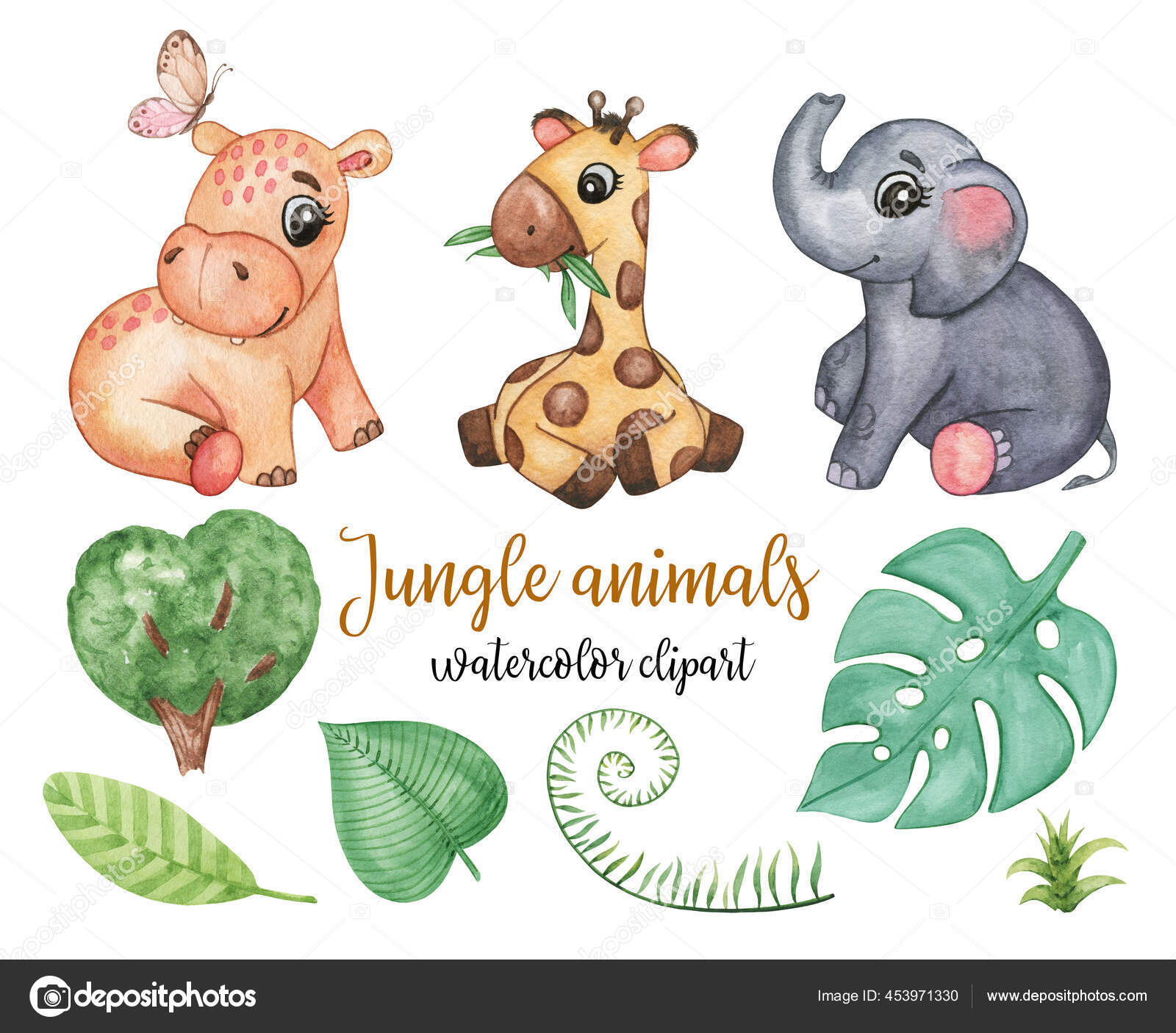 Watercolor Jungle Animals Clipart Tropical Little Animals Safari Set Cute Stock Photo by ©NastyaMoon 453971330 Watercolor Jungle Animals Clipart Tropical Little Animals Safari Set Cute Stock Photo by ©NastyaMoon 453971330