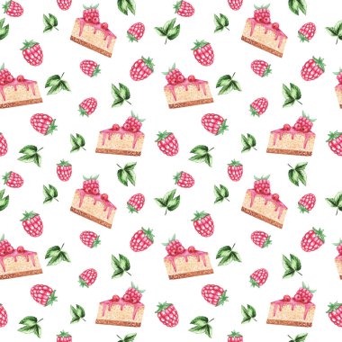  Tatlı tatlı yinelenen arka plan, böğürtlenli kek ve ahudududulu desen, şeker, tatlı arka plan, tekstil desen tasarımı