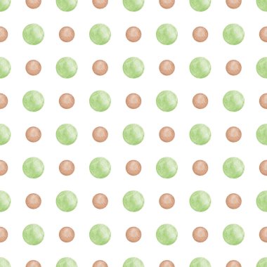 Suluboya çemberleri arka planı tekrarlıyor, yeşil noktalar pürüzsüz desen, soyut bahar deseni, paskalya hatıra defteri
