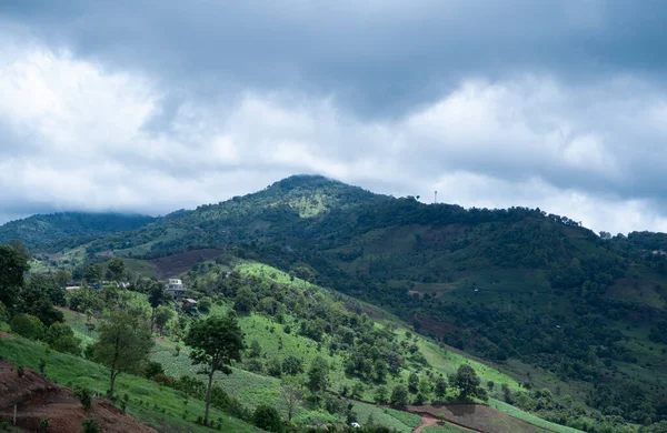 Wolk Bedekt Bergtop Het Noorden Van Thailand Stockfoto