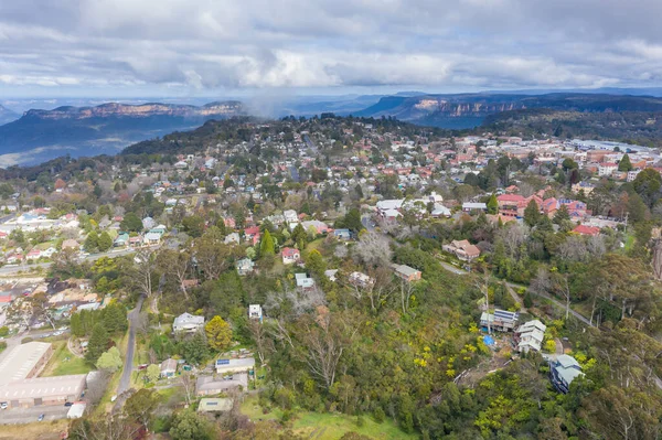 Luftaufnahme Der Gemeinde Katoomba Den Blue Mountains Regionalen New South — Stockfoto