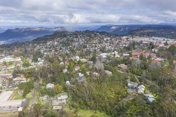 Widok Powietrza Miasteczko Katoomba Blue Mountains Regionalnej Nowej Południowej Walii — Zdjęcie stockowe