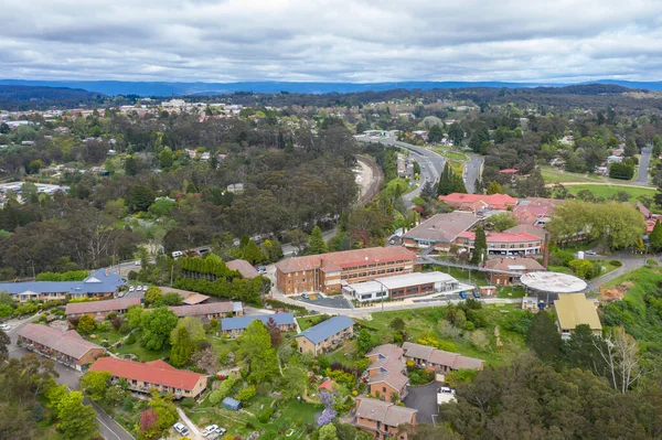 stock image Aerial view of the township of Katoomba in The Blue Mountains in regional New South Wales in Australia