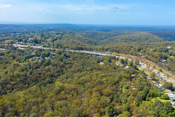 Aerial View Great Western Highway Running Township Warrimoo Blue Mountains — Fotografia de Stock