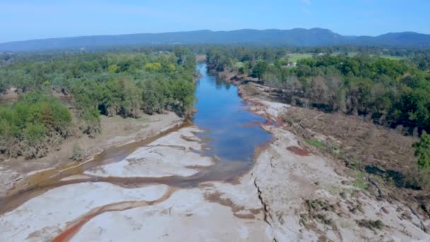 Drone Luchtbeelden Van Grose River Ernstige Overstromingen Yarramundi Reserve Hawkesbury — Stockvideo