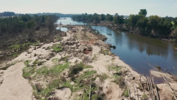 Imágenes Aéreas Aviones Tripulados Del Río Hawkesbury Después Graves Inundaciones — Vídeo de stock