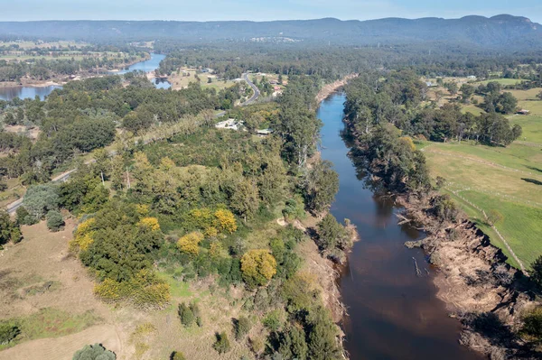 Drone Aerial Photograph Grose River Severe Flooding Yarramundi Reserve Hawkesbury — Stock Photo, Image