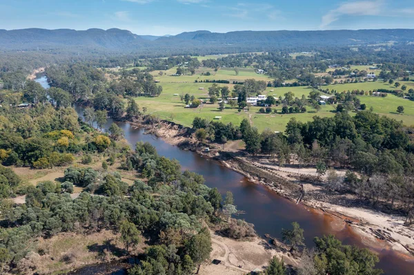 Drone Aerial Photograph Grose River Severe Flooding Yarramundi Reserve Hawkesbury — Stock Photo, Image