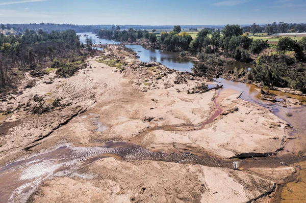 Fotografía Aérea Aviones Tripulados Del Río Hawkesbury Después Graves Inundaciones — Foto de Stock