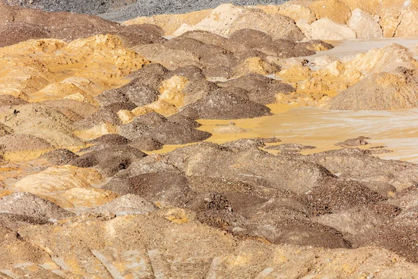 Photograph Crushed Sand Stone Laying Ground Large Quarry — Stock Photo, Image