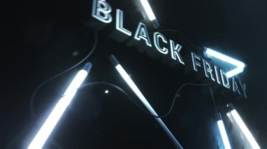 Kara Cuma 3D efekt ve dönüşlü animasyon, siyah arkaplan, 4k