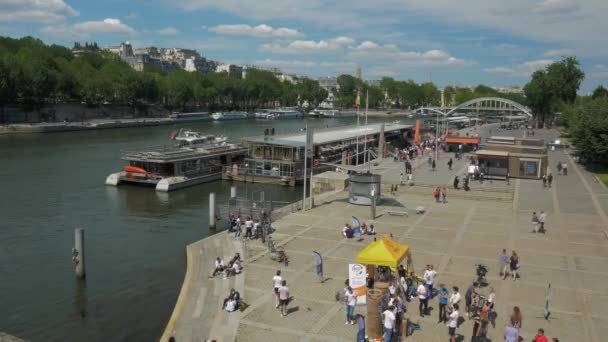 Paris Frankrike Maj 2021 Timelapse Utsikt Över Sekwana River Paris — Stockvideo