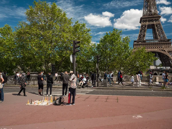 Paris France May 2021 Daily Life Streets Paris Souvenirs Can — Stock Photo, Image