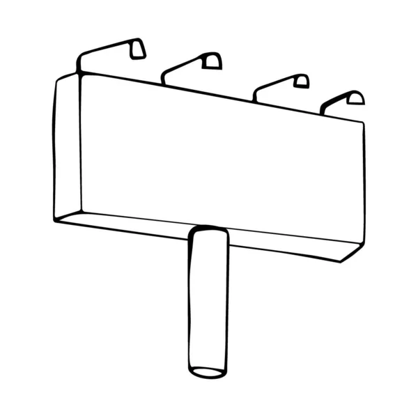 Cartellone Bianco Schizzo Disegnato Mano — Vettoriale Stock