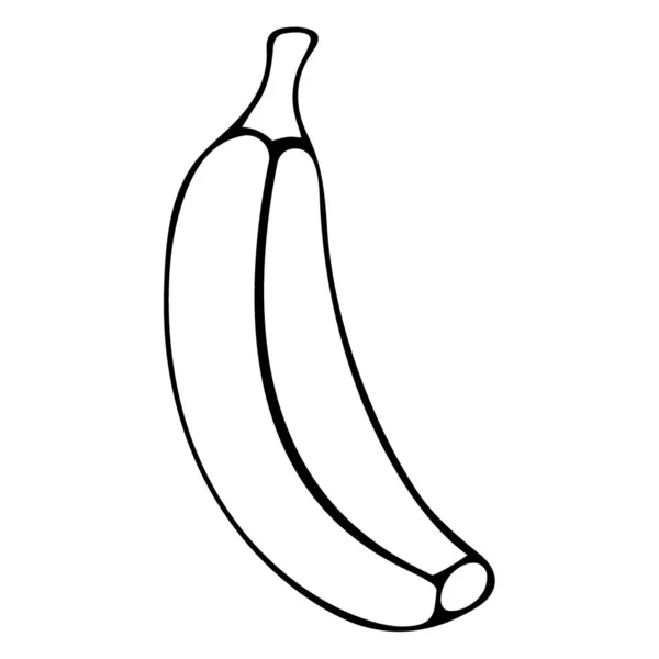 Ilustração Vetorial Desenhada Mão Banana Sobre Fundo Branco — Vetor de Stock
