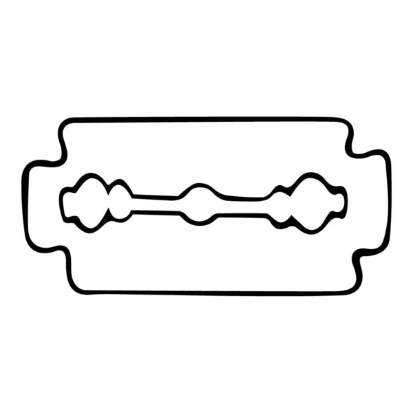 Double Edge Rasierklinge Hand Gezeichnete Vektorillustration — Stockvektor