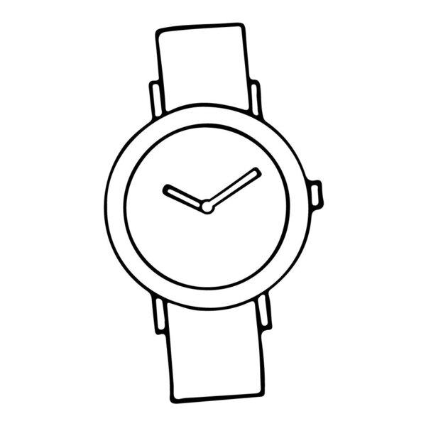 Wrist watch hand drawn vector illustration. Father's day concept