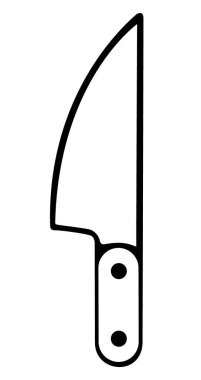 Bıçaklı el çizimi mürekkep çizimi beyaz arkaplanda izole edildi.