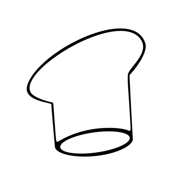 Şefin şapkalı çizimi beyaz arka planda izole edilmiş..