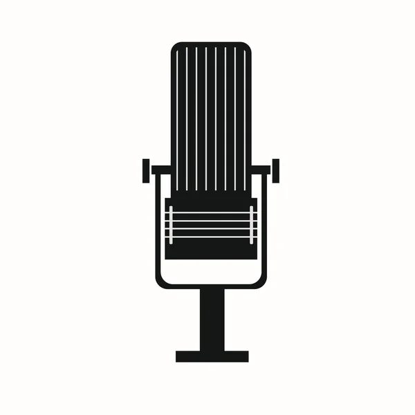 Podcast Vintage Microphone Style Plat Isolé Sur Fond Blanc — Image vectorielle