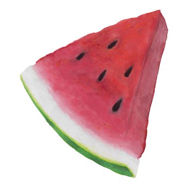 Karpuz suluboya çizimi. Yaz meyvesi konsepti.