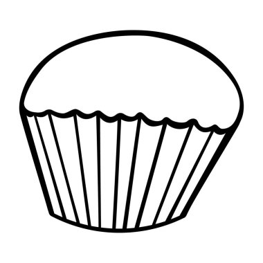 Kek el çizimi beyaz arkaplanda izole edilmiş..