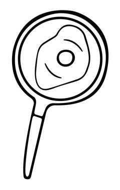 Beyaz arkaplanda izole edilmiş bir pan elli vektör çizimi yumurta.