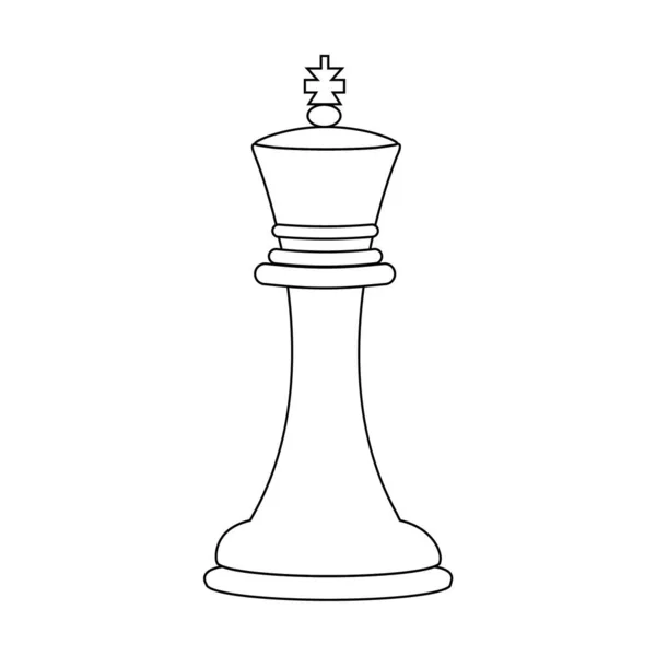 国王棋子轮廓矢量图解 美国国际象棋日的概念 — 图库矢量图片