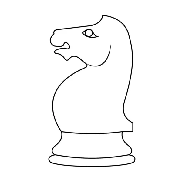 Chevalier Pièce Échecs Illustration Vectorielle Contour American Chess Day Concept — Image vectorielle