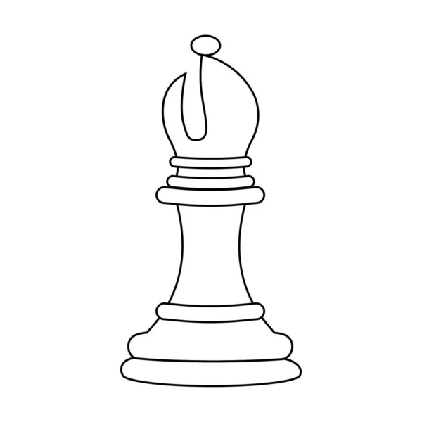 Bischof Schachfigur Umriss Vektorillustration Konzept Des American Chess Day — Stockvektor